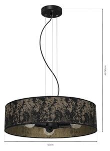Luster na lanku SATINO 3xE27/60W/230V čierna/zlatá