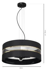 Luster na lanku ULTIMO 3xE27/60W/230V čierna
