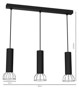 Luster na lanku DANTE 3xGU10/25W/230V čierna/lesklý chróm