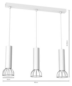 Luster na lanku DANTE 3xGU10/25W/230V biela/lesklý chróm