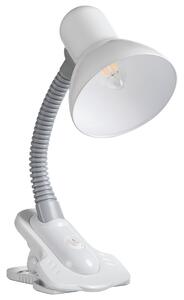 Stolná lampa s klipom Kanlux Suzi 07154 biela