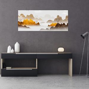 Obraz - Hory v hmle (120x50 cm)