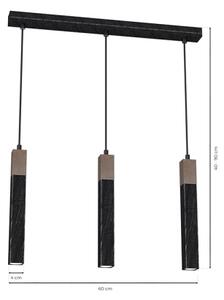 Luster na lanku SOLO 3xGU10/MR11/40W/230V čierna