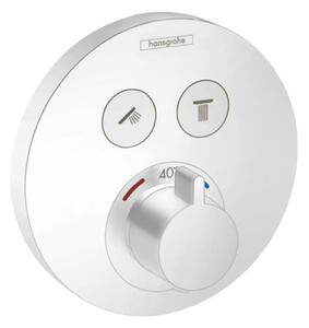 Hansgrohe Shower Select, termostatická batéria pod omietku na 2 spotrebiče, matná biela 15743700