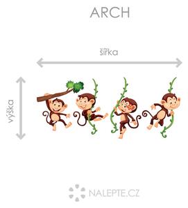 Nalepte.cz Opičky na lianach textilní prelepiteľné nálepky na stenu arch 75 x 32 cm
