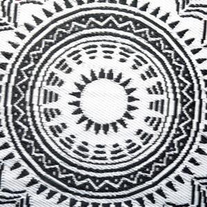 COLOUR CLASH Vonkajší koberec slnko 118 cm - čierna/biela