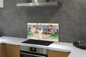 Sklenený obklad do kuchyne Ježišovo skica sea 100x50 cm