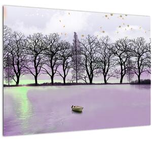 Obraz - Pramice na jazere (70x50 cm)