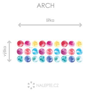 Nalepte.cz Farebné bodky textilní prelepiteľné nálepky na stenu 27 kusů 6 x 6 cm