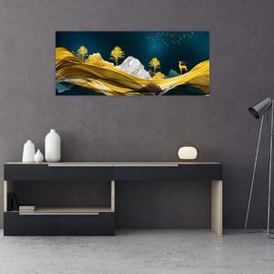 Obraz - Jeleň v krajine (120x50 cm)