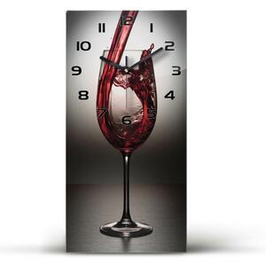 Nástenné sklenené hodiny Červené víno
