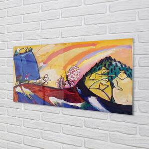 Sklenený obklad do kuchyne Vidieckej krajiny abstraktné umenie 100x50 cm