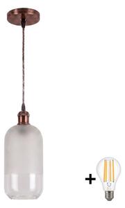 Brilagi - LED luster na lanku RETRO GLASS 1xE27/60W/230V pr. 14 cm medená/biela