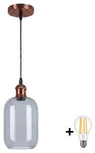 Brilagi - LED luster na lane R GLASS 1xE27/60W/230V pr. 14 cm medená/dymovo sivá