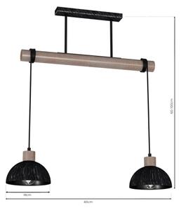 Luster na lanku ERIK 2xE27/60W/230V hnedá/čierna