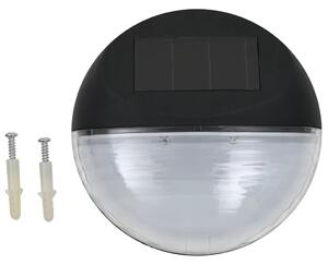 Vonkajšie solárne nástenné LED svietidlá 12 ks okrúhle čierne