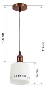 Brilagi - LED luster na lanku RETRO GLASS 1xE27/60W/230V priemer 13 cm medená/biela