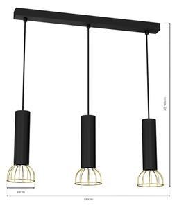 Luster na lanku DANTE 3xGU10/25W/230V čierna/zlatá