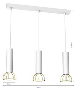 Luster na lanku DANTE 3xGU10/25W/230V biela/zlatá