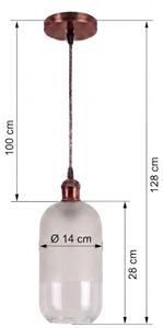 Brilagi - LED luster na lanku RETRO GLASS 1xE27/60W/230V pr. 14 cm medená/biela