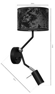 Nástenná lampička SATINO 1xE27/40W/230V + 1xGU10/MR11/7W čierna/šedá