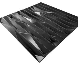Obkladové panely 3D PVC RAMZES čierny D125B, cena za kus, rozmer 500 x 500 mm, , IMPOL TRADE