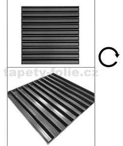 Obkladové panely 3D PVC SLATS čierny D167B, cena za kus, rozmer 500 x 500 mm, , IMPOL TRADE