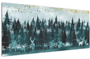 Obraz - Zvieratá v lese (120x50 cm)