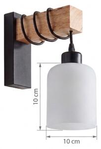 Brilagi - Nástenné svietidlo WOOD GLASS 1xE27/60W/230V borovica/čierna/biela