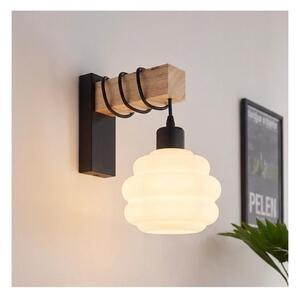Brilagi - Nástenné svietidlo WOOD GLASS 1xE27/60W/230V borovica/čierna/biela