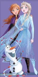 TipTrade Bavlnená froté osuška 70x140 cm - Ľadové kráľovstvo Princezné Elsa, Anna a Olaf
