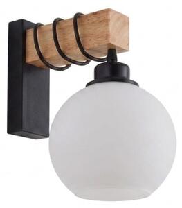 Brilagi - Nástenné svietidlo WOOD GLASS 1xE27/60W/230V borovica/čierna/biela