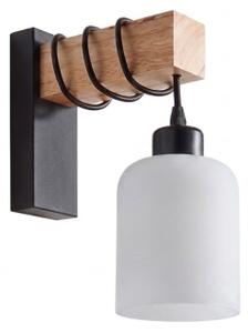 Brilagi - Nástenné svietidlo WOOD GLASS 1xE27/60W/230V borovica/čierna/biela