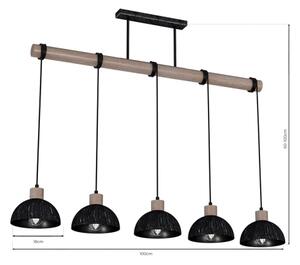 Luster na lanku ERIK 5xE27/60W/230V hnedá/čierna