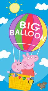 TipTrade Bavlnená froté osuška 70x140 cm - Prasiatko Peppa Tomík v balóne