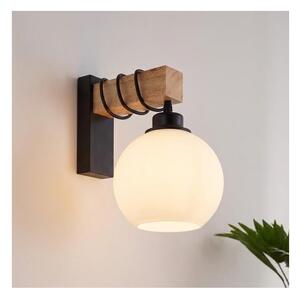 Brilagi - Nástenné svietidlo WOOD GLASS 1xE27/60W/230V borovica/čierna/biela