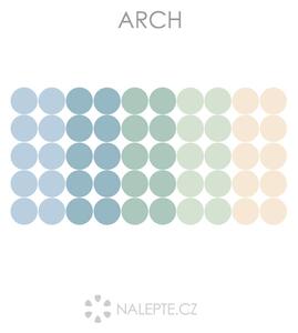 Nalepte.cz Bodky nordic textilní prelepiteľné nálepky na stenu 50 ks 4x4 cm