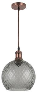 Brilagi-LED Luster na lanku RETRO GLASS 1xE27/60W/230V priemer 25 cm medený/dymovo šedý