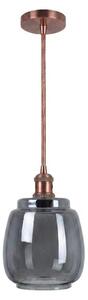 Brilagi-LED Luster na lanku RETRO GLASS 1xE27/60W/230V pr. 26 cm medená/dymovo sivá