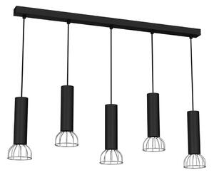 Luster na lanku DANTE 5xGU10/25W/230V čierna/lesklý chróm