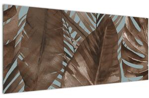 Obraz - Palmové listy, Aquarel (120x50 cm)