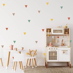Textilná nálepka do detskej izby - Hravé farebné trojuholníky 30 x 90 cm, DS-N021