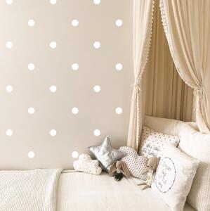 Biele bodky textilná nálepka do detskej izby - Bodkovaná stena, 30 x 90 cm, DS-N023