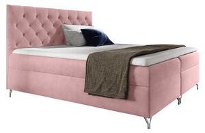 KONDELA Boxspringová posteľ, 180x200, ružová látka Velvet, GULIETTE + darček