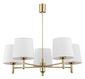 Argon 2106 - Luster na tyči PONTE 5xE27/15W/230V mosadz/krémová