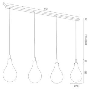 Argon 1741 - Luster na lanku OAKLAND 4xG9/6W/230V