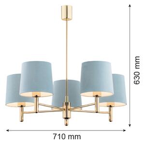 Argon 2106 - Luster na tyči PONTE 5xE27/15W/230V mosadz/krémová