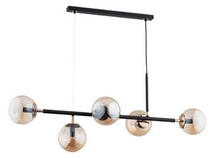 Luster na lanku DANSA 5xE14/10W/230V mosadz/čierna