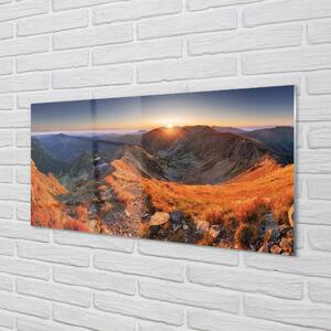 Nástenný panel  horské slnko 100x50 cm