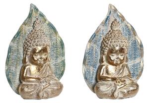Dekoratívne postava DKD Home Decor 12,4 x 5,6 x 17,7 cm Modrá Buddha Tyrkysový Orientálny Čistenie (2 kusov)